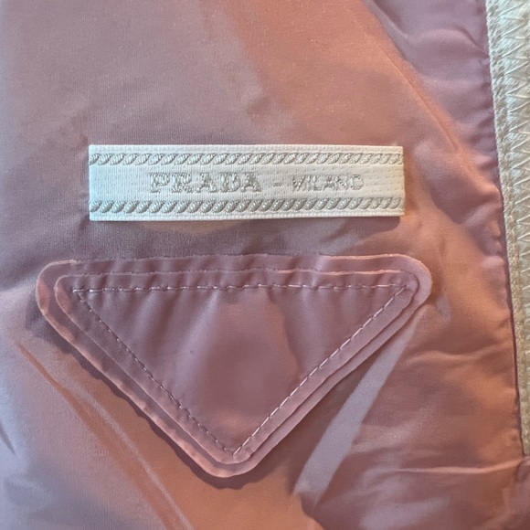 PRADA ReNylon Cropped Jacket Pink w/ White Trim - Picture 4 of 8